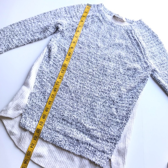 Ann Taylor LOFT White Fuzzy Ribbed Back Sweater - Picture 4 of 5